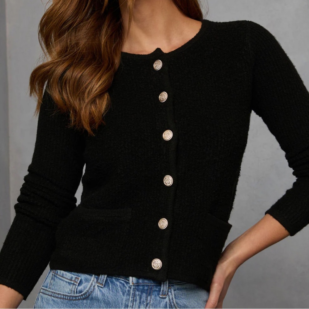 Avara Lillie Cardigan Current Air LA textured sweater Size XS
